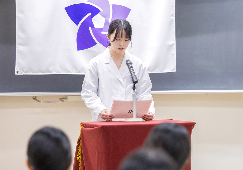 昼間部1年生からの激励の言葉。